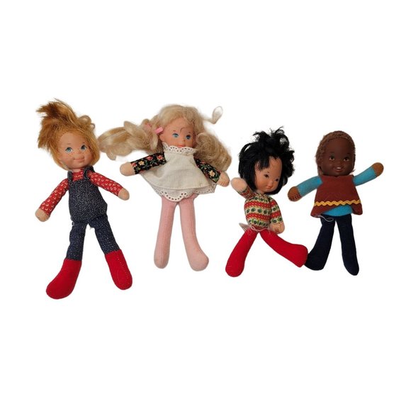 Lot of 4 VINTAGE 1970's Miniature Dolls from Around the World - Picture 1 of 7